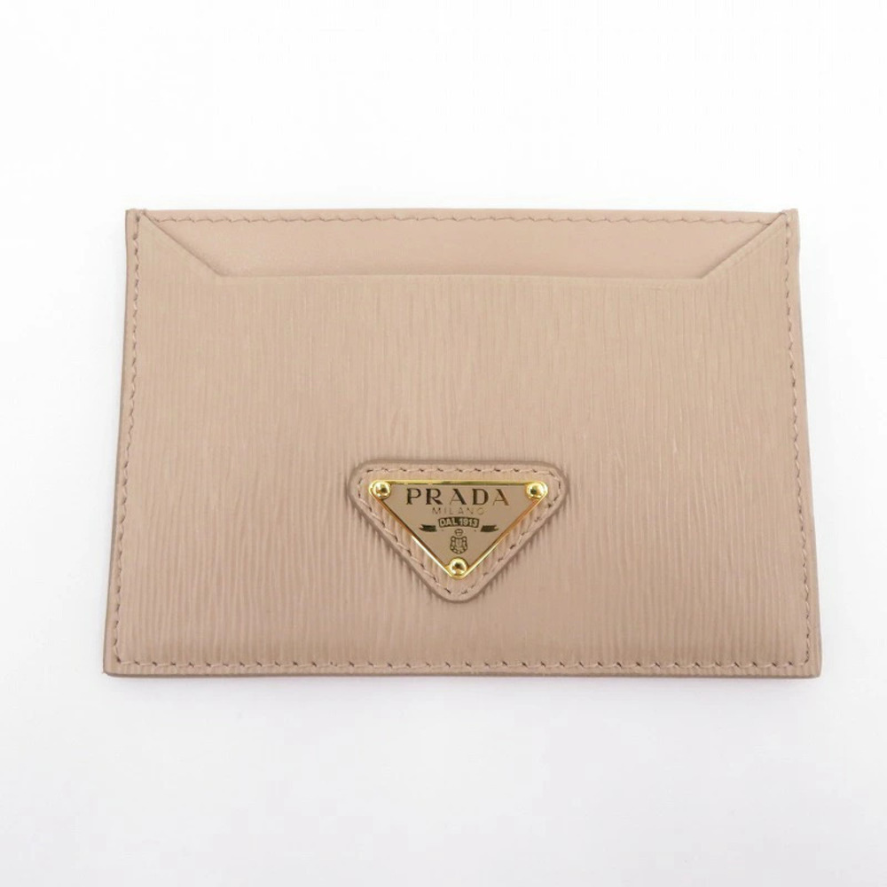 Prada Vitello Move Triangle Card Case Wallet Pink